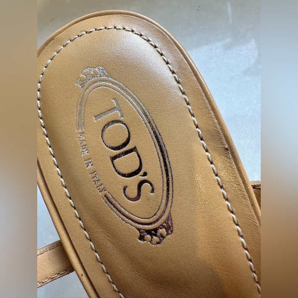 Tod's Beige leather sandals Sz 39 - Picture 4 of 7